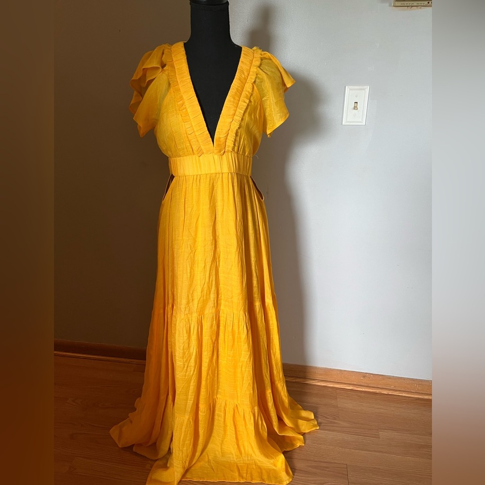 Pink Lily Bright yellow‎ long dress Medium
